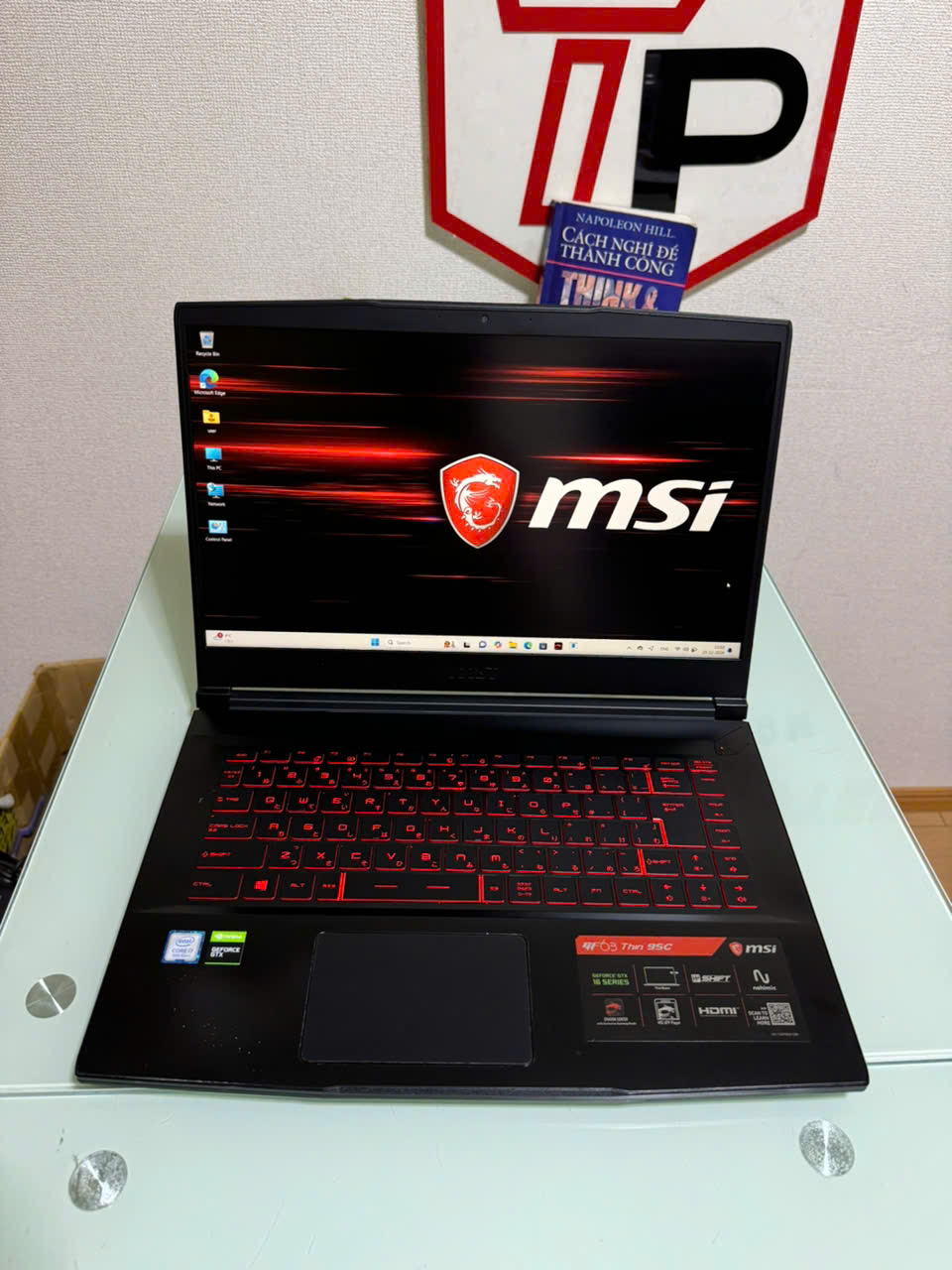 MSI GF63 Thin 9SC/ Core i7-9750H (up to 4.5Ghz | 6 nhân 12 luồng) / RAM 16GB / SSD 256GB+HDD 1TB /GTX 1650 Max Q /15.6 inch FullHD IPS 1920x1080